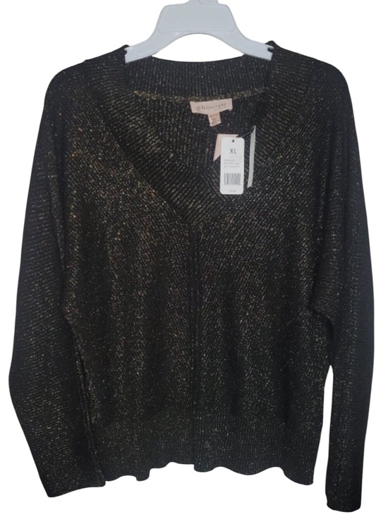 Philosophy Sweaters - Philosophy Black and Gold VNeck Sweater